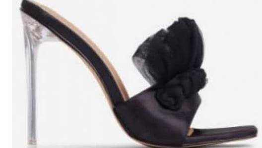 Clear Spike Heel with Bow