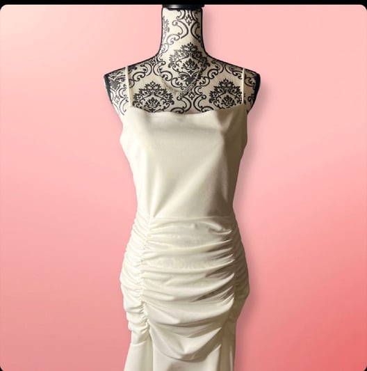 White Ruched Dress