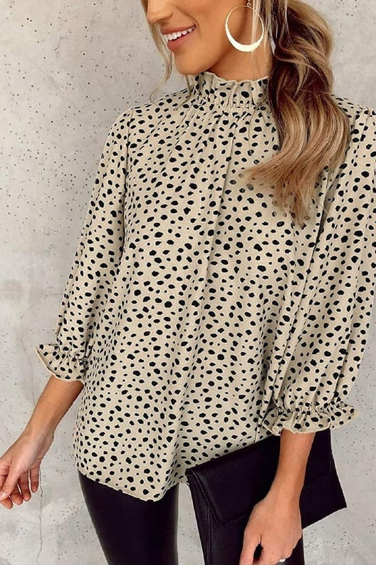 Khaki Cheetah Print Blouse