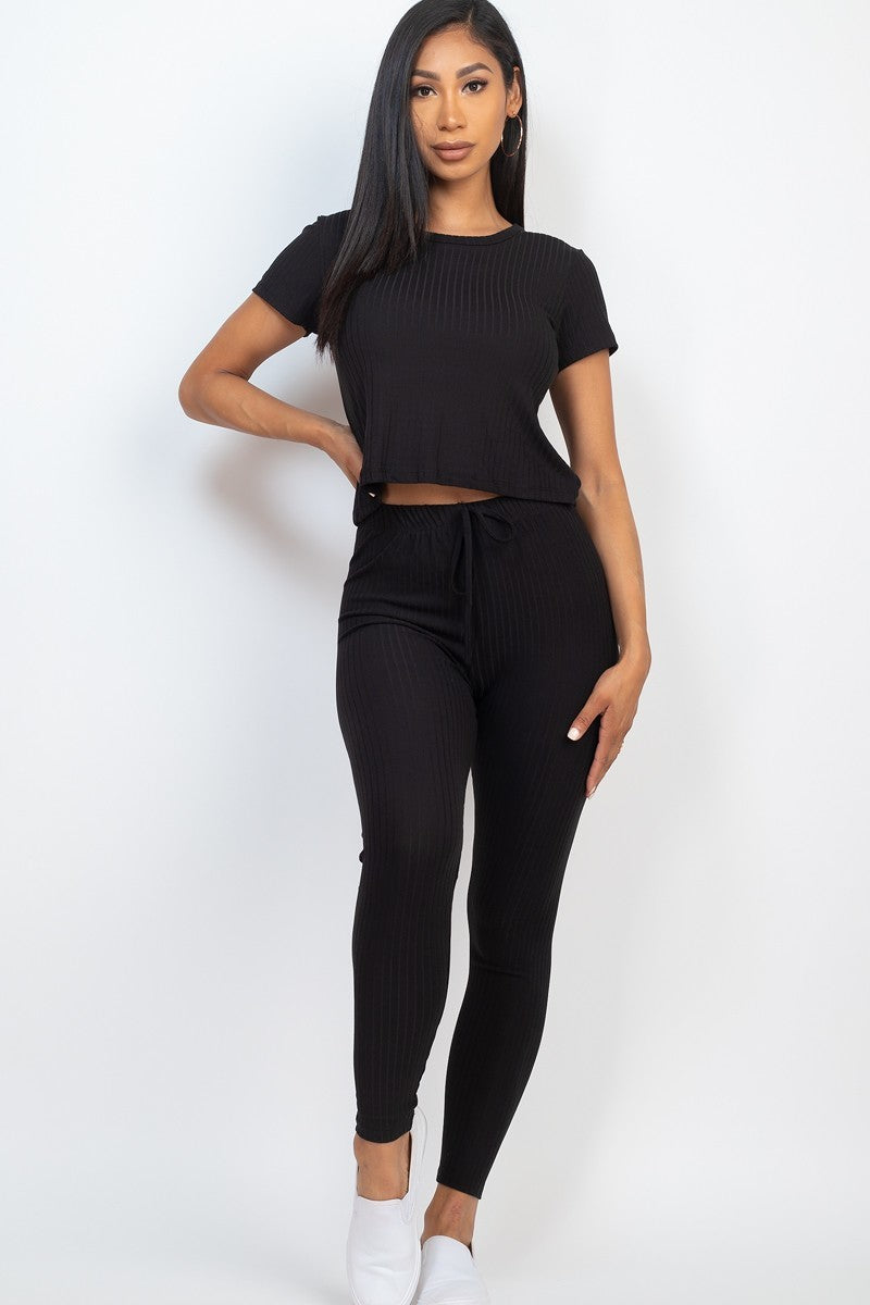 Short Sleeve Top & Leggings Set