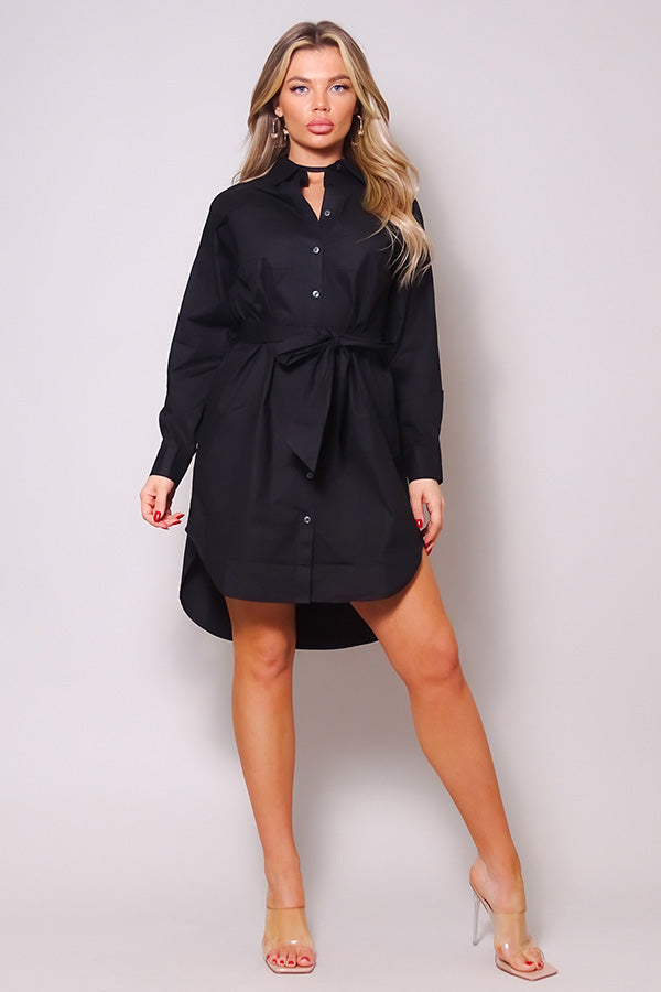 Long Sleeve Poplin Shirt Dress